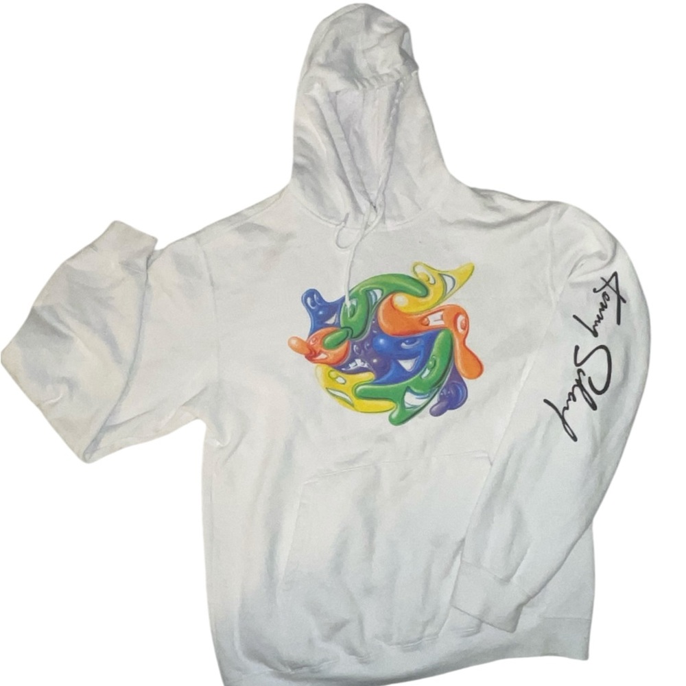 KENNY SCHARF White Hooded Sweatshirt Men’s Large